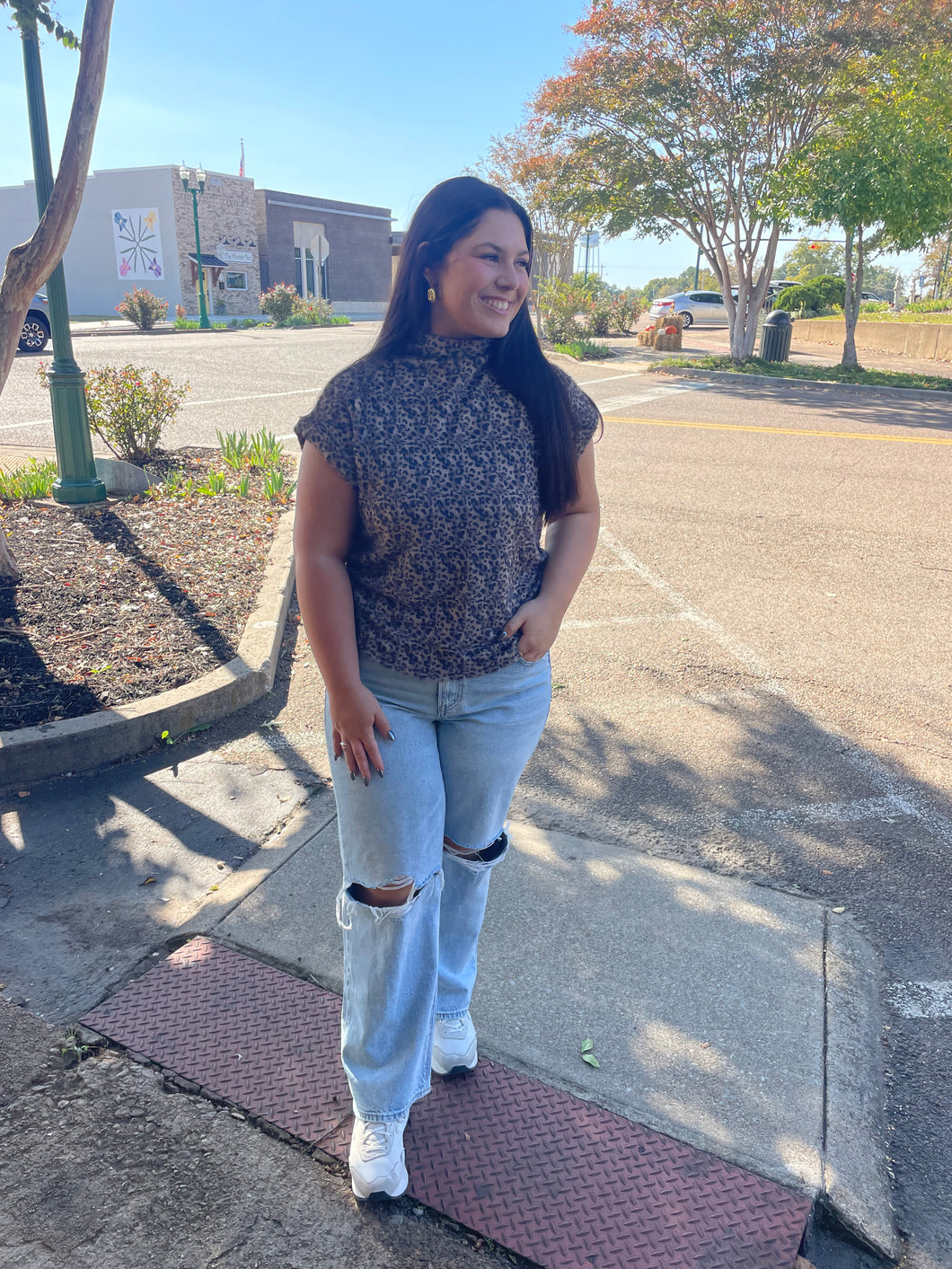 Mocha Leopard Sweater Top