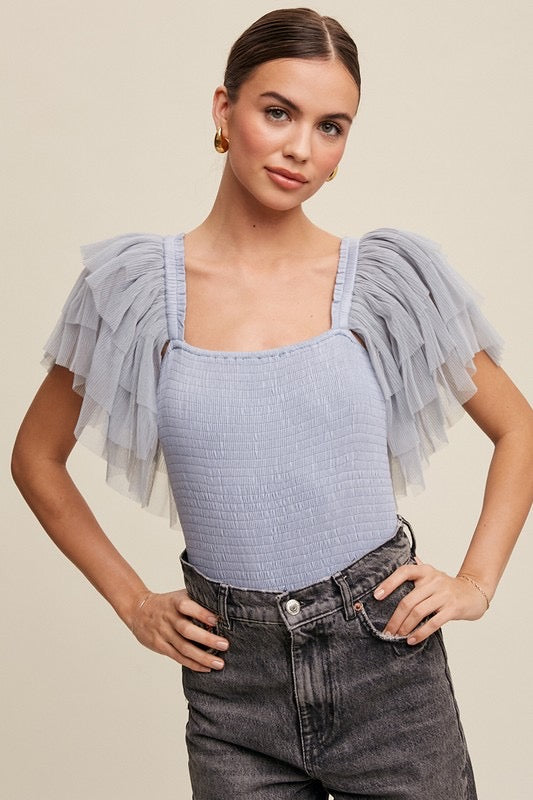 Don't Be Cruel Ruffle Sleeve Bodysuit