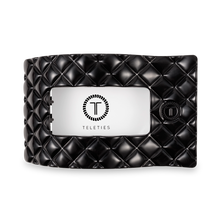 Load image into Gallery viewer, Jet Black Quilted Large Flat Rectangle Hair Clip
