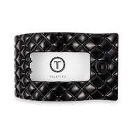 Jet Black Quilted Large Flat Rectangle Hair Clip