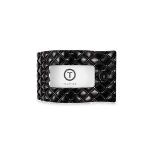 Jet Black Quilted Small Flat Rectangle Hair Clip
