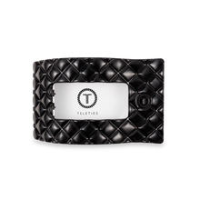 Load image into Gallery viewer, Jet Black Quilted Medium Flat Rectangle Hair Clip
