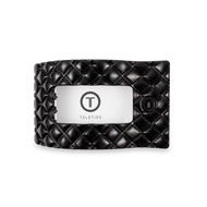 Jet Black Quilted Medium Flat Rectangle Hair Clip