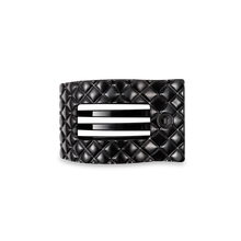 Load image into Gallery viewer, Jet Black Quilted Small Flat Rectangle Hair Clip
