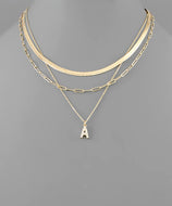 Initial Charm Layered Necklace