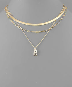 Initial Charm Layered Necklace