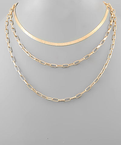 Chain Link Layered Necklace