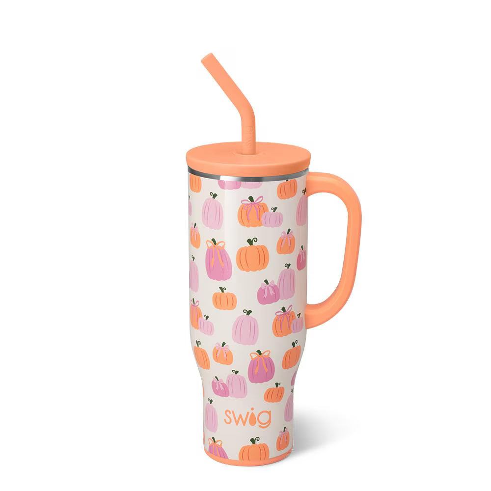 Pumpkin and Bows Mega Mug 30oz