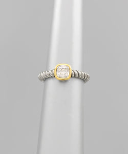 CCC Crystal Charm Cable Ring