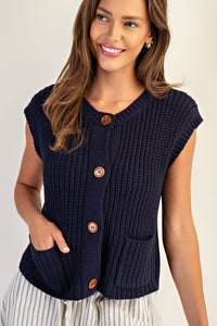 Classic Button Down Chunky Vest