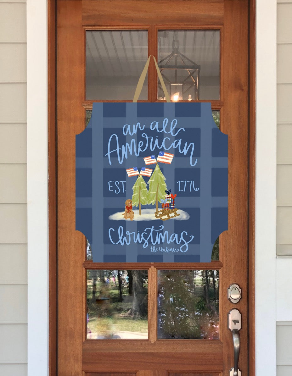American Christmas Door Hanger