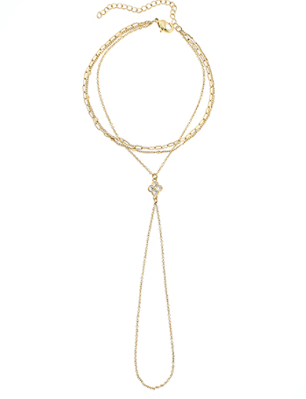 Layered Clover Hand Chain