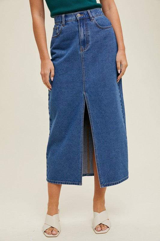 Take the Long Way Home Denim Skirt