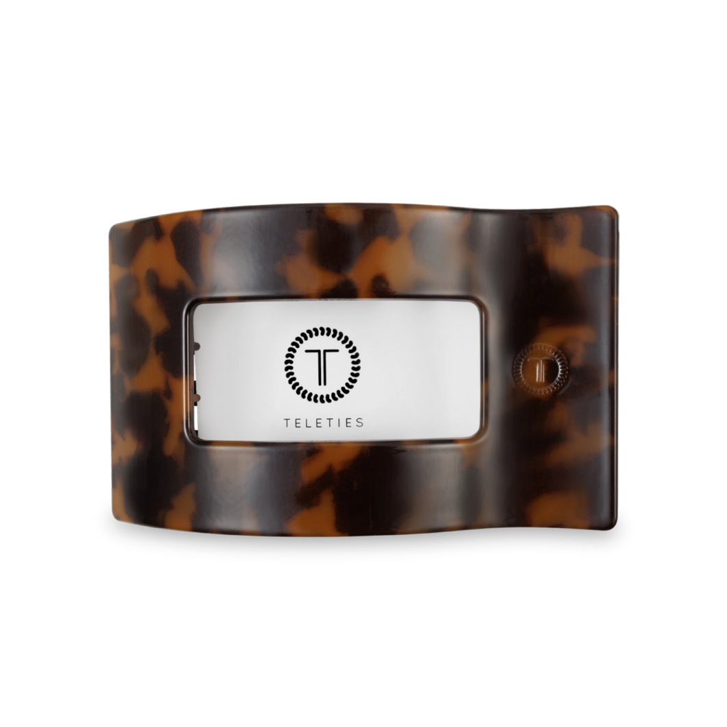 Tortoise Medium Flat Rectangle Hair Clip