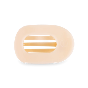 Almond Beige Medium Flat Round Clip