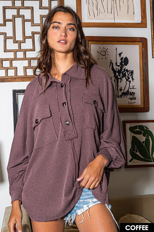 Maya Oversized Button Up Top