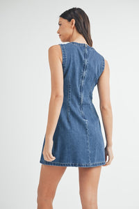 Decked in Denim Mini Dress