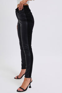 Faux Leather and Denim Black Skinny