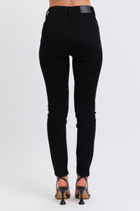 Faux Leather and Denim Black Skinny