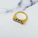 Checkered Oblong Ring