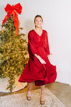 Load image into Gallery viewer, Red Wine Satin Dress

