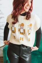 Load image into Gallery viewer, Silver &amp; Gold Sequin Sweater Vest
