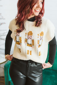 Silver & Gold Sequin Sweater Vest