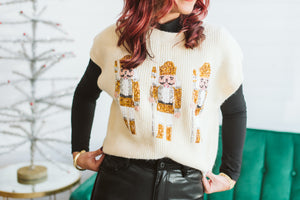 Silver & Gold Sequin Sweater Vest