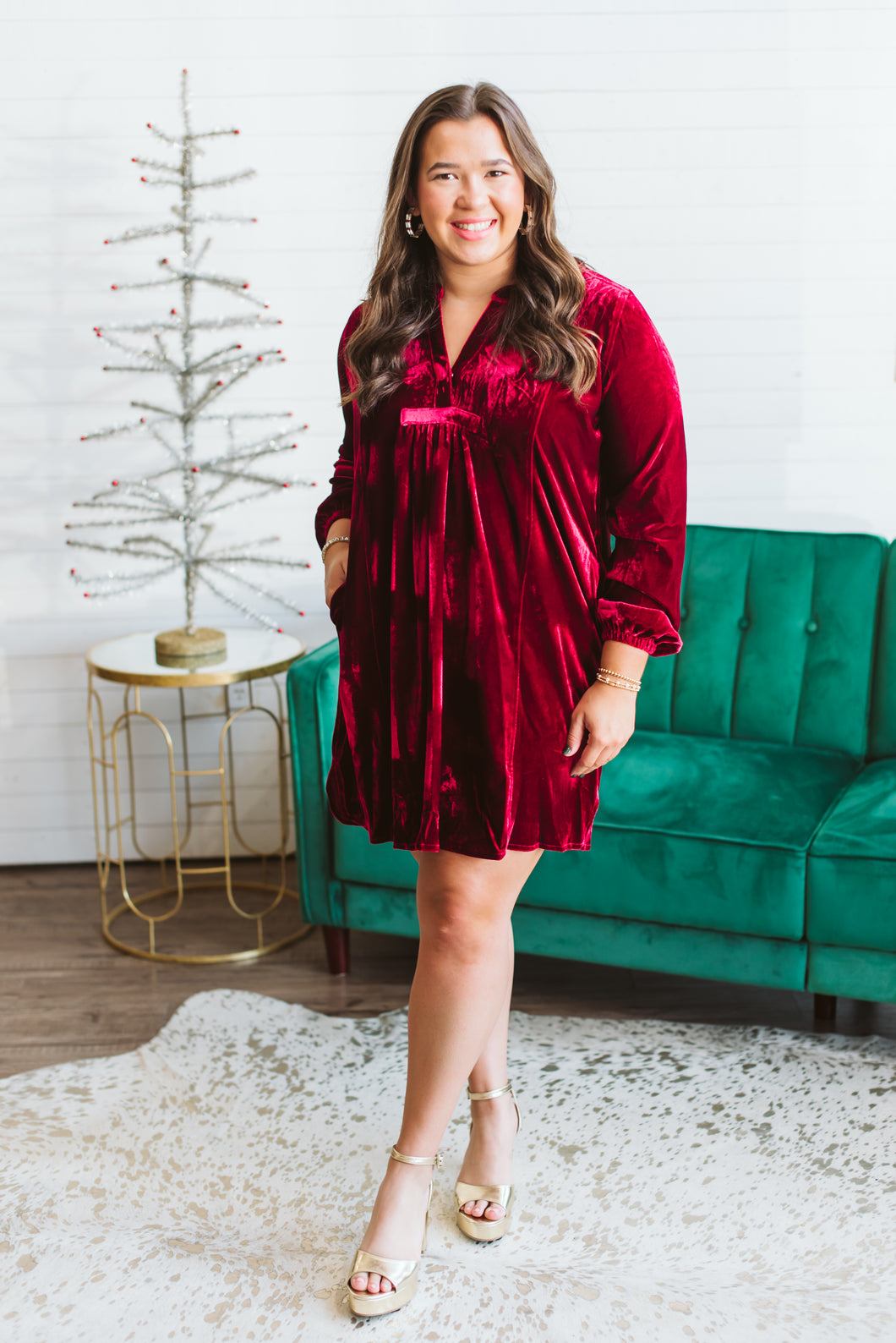 Holly Berries Velvet Dress