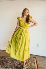 Load image into Gallery viewer, Mia Lime Tiered Maxi Dress
