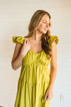 Load image into Gallery viewer, Mia Lime Tiered Maxi Dress
