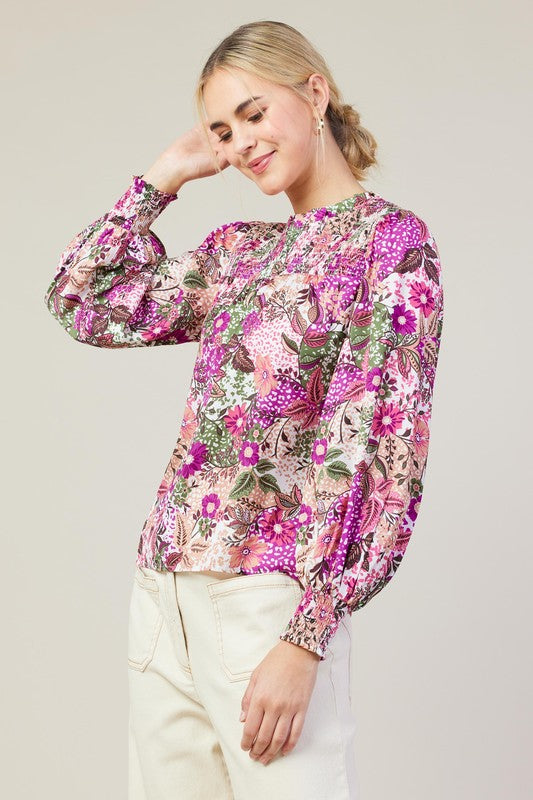 Wild Orchid Smock Neckline Top